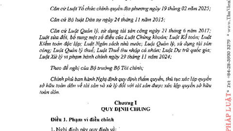 Quy định thẩm quyền, thủ tục xác lập quyền sở hữu toàn dân về tài sản và xử lý đối với tài sản được xác lập quyền sở hữu toàn dân